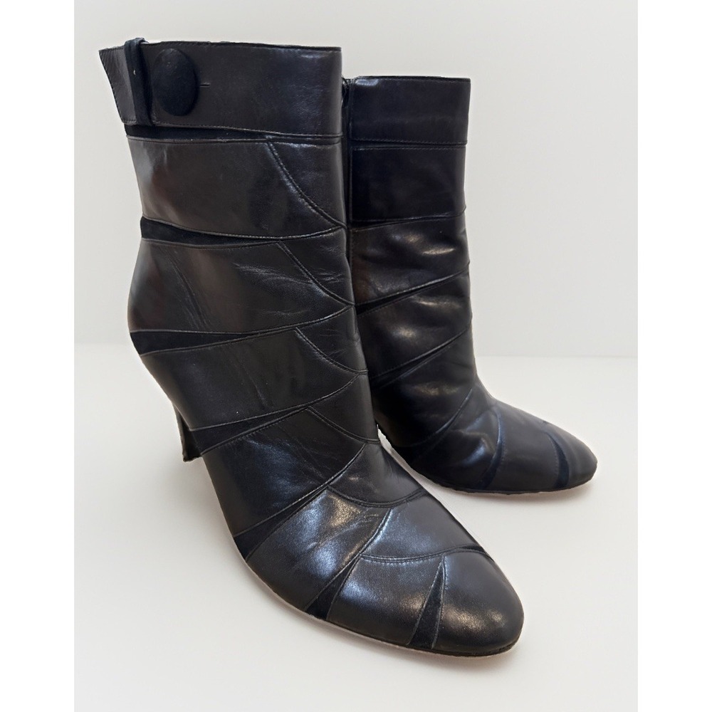 Cole Haan black leather ankle boots (booties), size 8B, Quality Old Money EUC